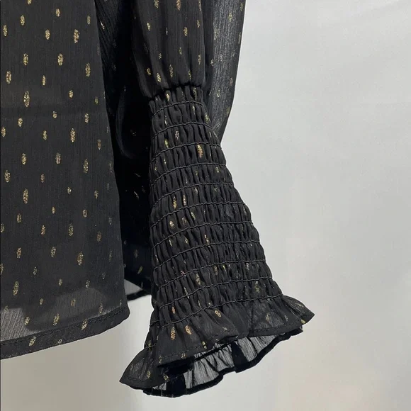 Cynthia Rowley Black and Gold Blouse size 3x - Picture 3 of 6